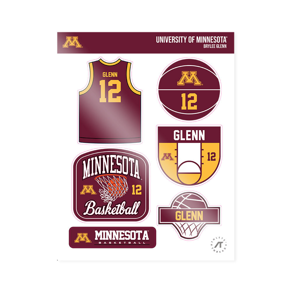 Minnesota - NCAA Women's Basketball : Brylee Glenn - Sticker Sheet-0