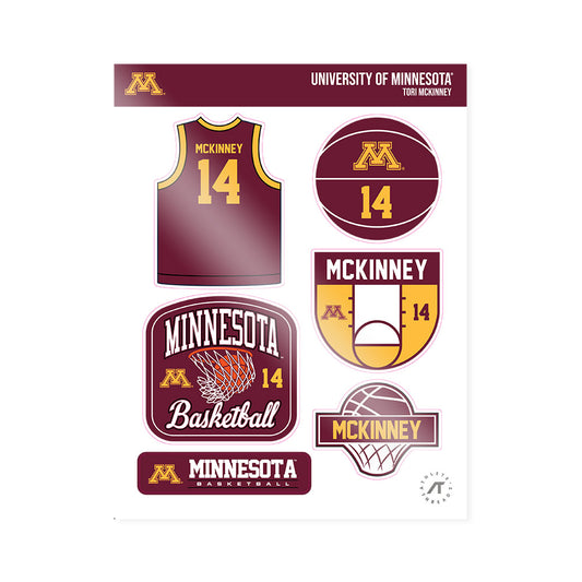 Minnesota - NCAA Women's Basketball : Tori McKinney - Sticker Sheet-0