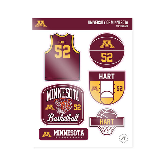 Minnesota - NCAA Women's Basketball : Sophia Hart - Sticker Sheet-0