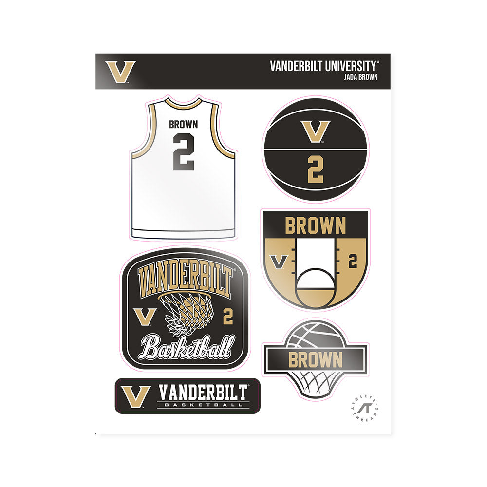 Vanderbilt - NCAA Women's Basketball : Jada Brown - Sticker Sheet-0