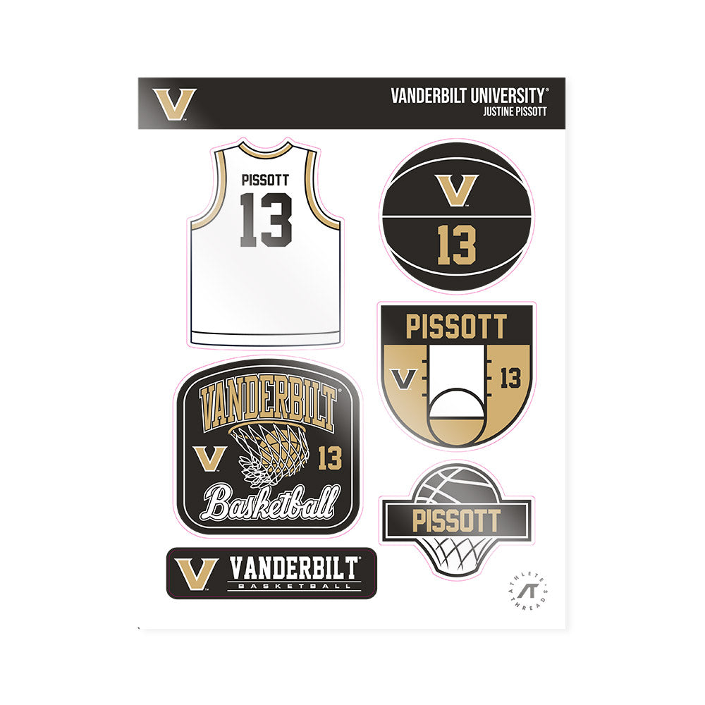 Vanderbilt - NCAA Women's Basketball : Justine Pissott - Sticker Sheet-0