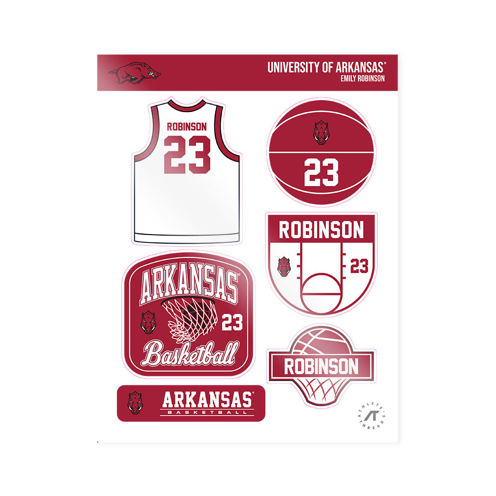 Arkansas - NCAA Women's Basketball : Emily Robinson - Sticker Sheet-0