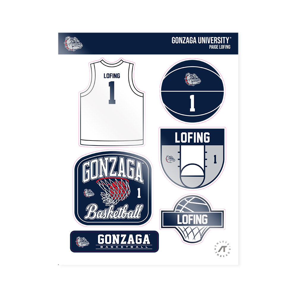 Gonzaga - NCAA Women's Basketball : Paige Lofing - Sticker Sheet-0