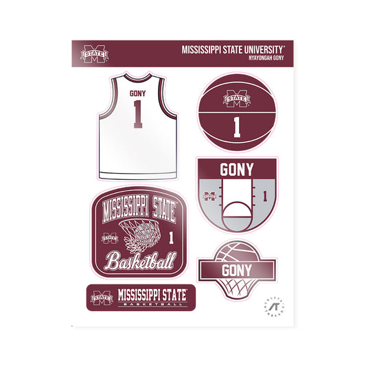 Mississippi State - NCAA Women's Basketball : Nyayongah Gony - Sticker Sheet-0