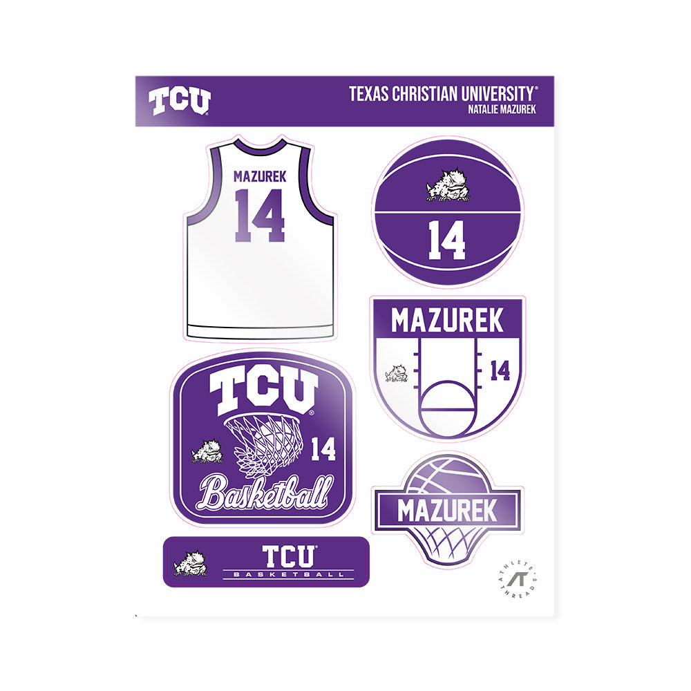 TCU - NCAA Women's Basketball : Natalie Mazurek - Sticker Sheet-0