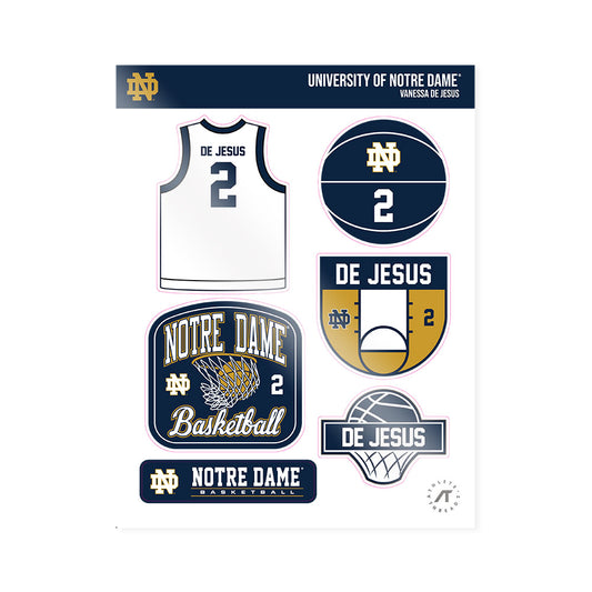 Notre Dame - NCAA Women's Basketball : Vanessa de Jesus - Sticker Sheet-0