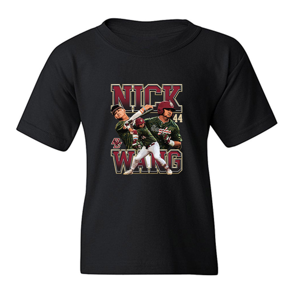Boston College - NCAA Baseball : Nicholas Wang - Collage Youth T-Shirt-0