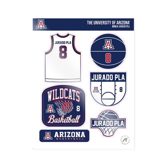 Arizona - NCAA Women's Basketball : Mireia Jurado Pla - Sticker Sheet-0