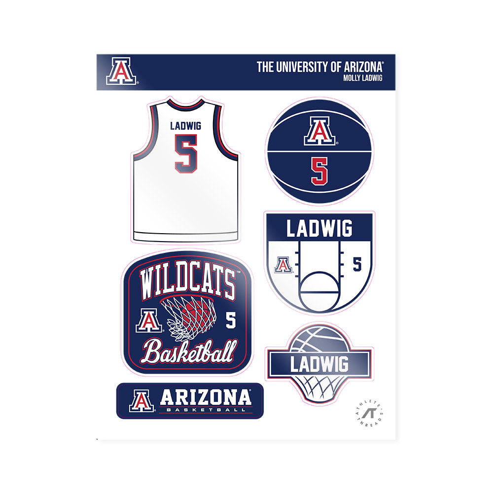 Arizona - NCAA Women's Basketball : Molly Ladwig - Sticker Sheet-0