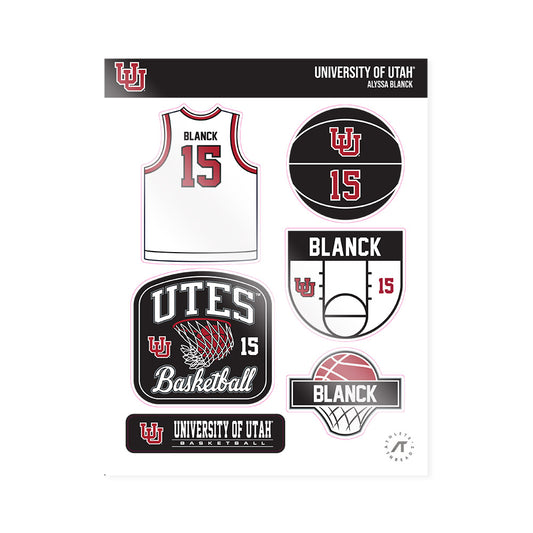 Utah - NCAA Women's Basketball : Alyssa Blanck - Sticker Sheet-0