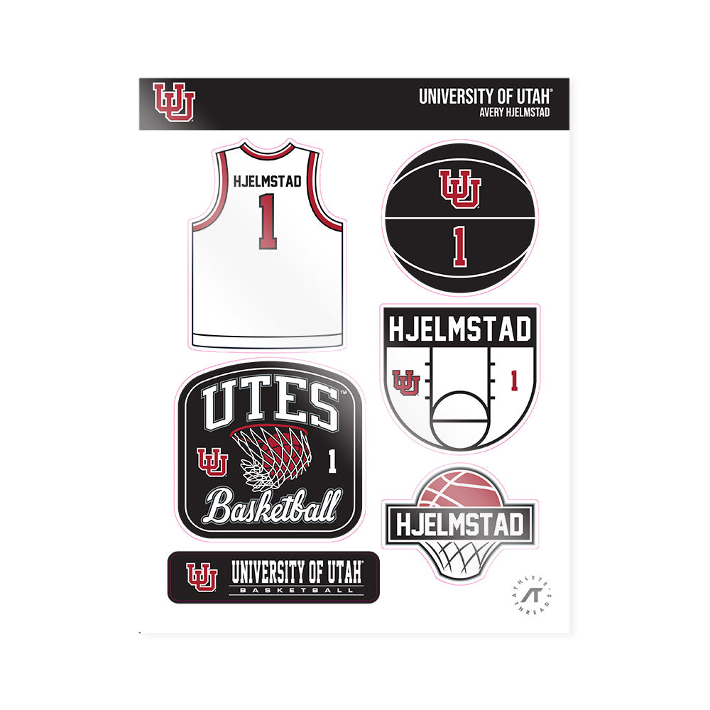 Utah - NCAA Women's Basketball : Avery Hjelmstad - Sticker Sheet-0