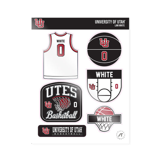 Utah - NCAA Women's Basketball : Lani White - Sticker Sheet-0