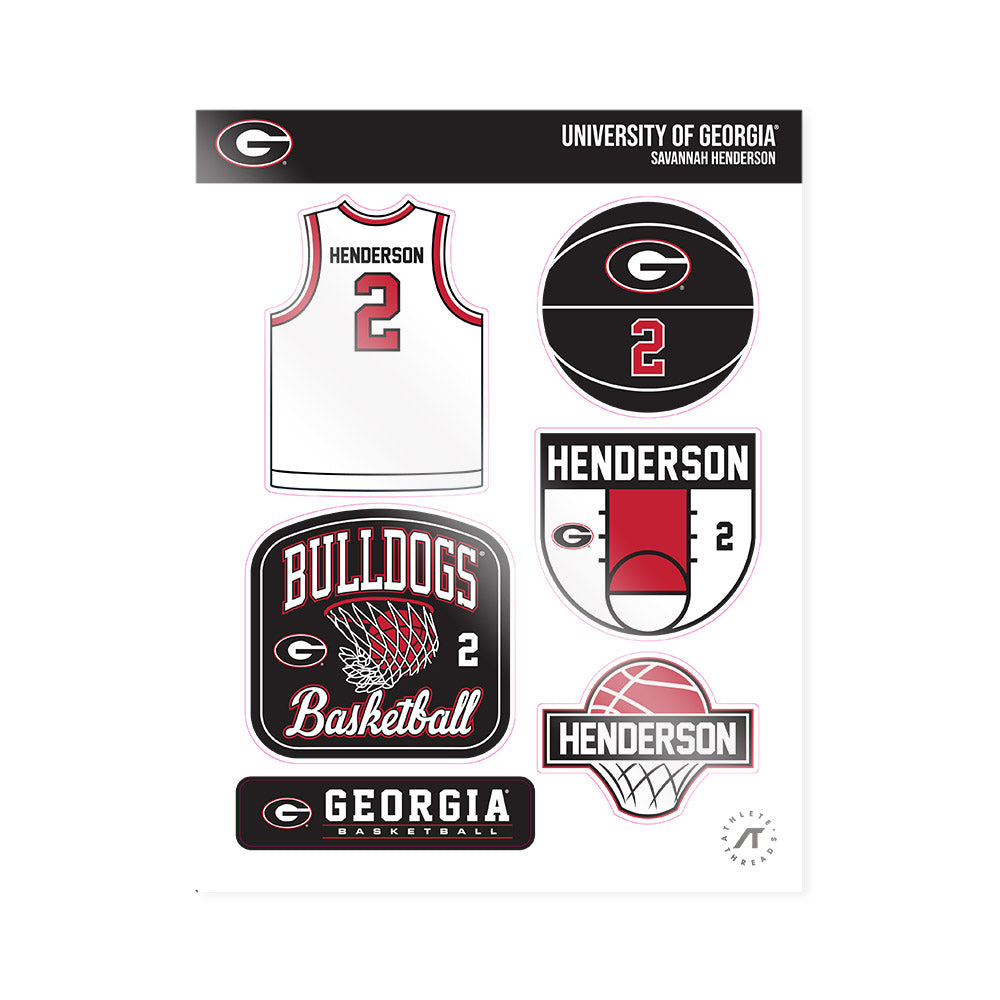 Georgia - NCAA Women's Basketball : Savannah Henderson - Sticker Sheet-0