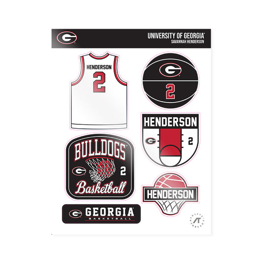 Georgia - NCAA Women's Basketball : Savannah Henderson - Sticker Sheet-0