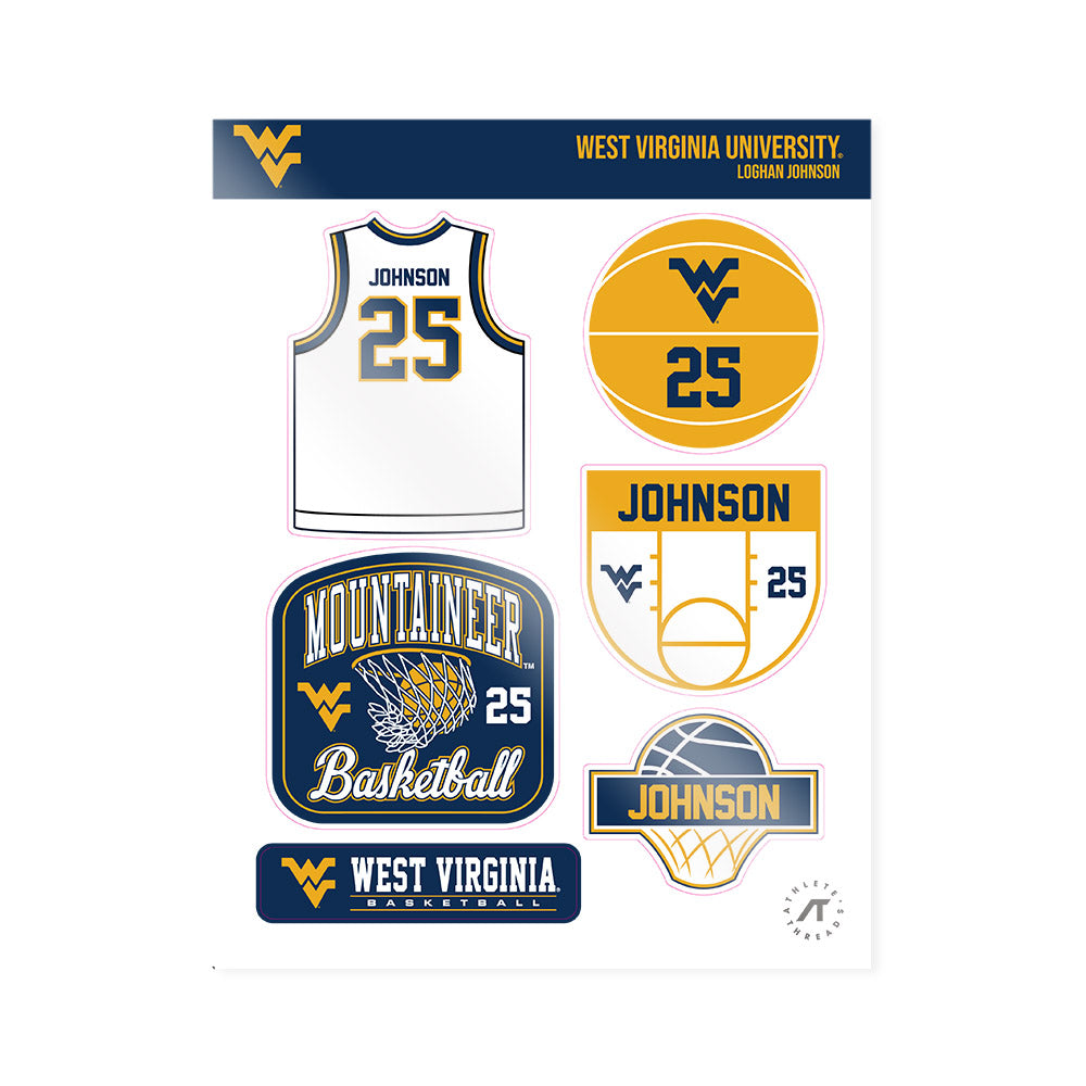 West Virginia - NCAA Women's Basketball : Loghan Johnson - Sticker Sheet-0