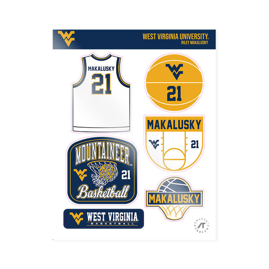 West Virginia - NCAA Women's Basketball : Riley Makalusky - Sticker Sheet-0