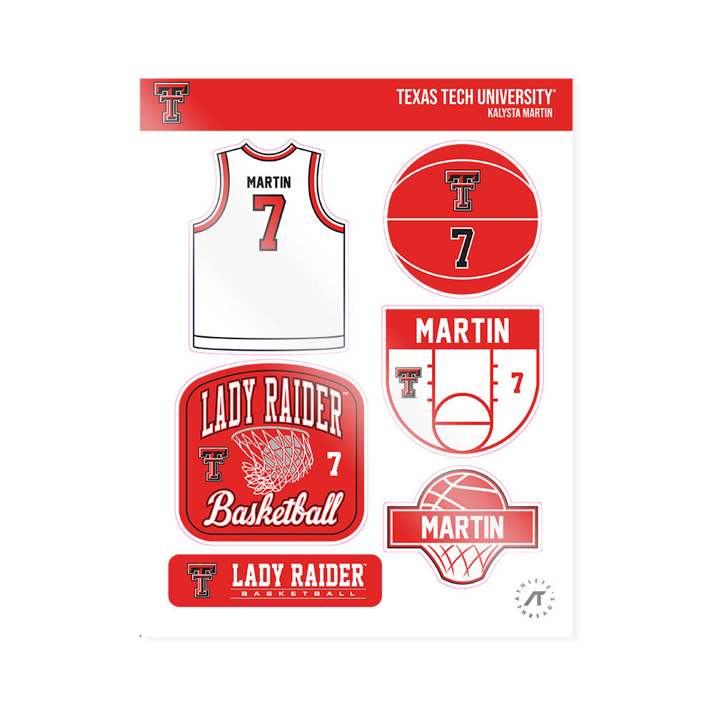 Texas Tech - NCAA Women's Basketball : Kalysta Martin - Sticker Sheet-0