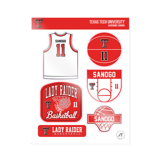 Texas Tech - NCAA Women's Basketball : Sarengbe Sanogo - Sticker Sheet-0