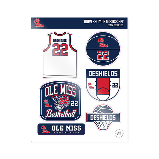 Ole Miss - NCAA Women's Basketball : Denim DeShields - Sticker Sheet-0