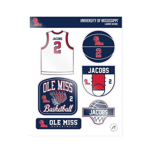 Ole Miss - NCAA Women's Basketball : Lauren Jacobs - Sticker Sheet-0