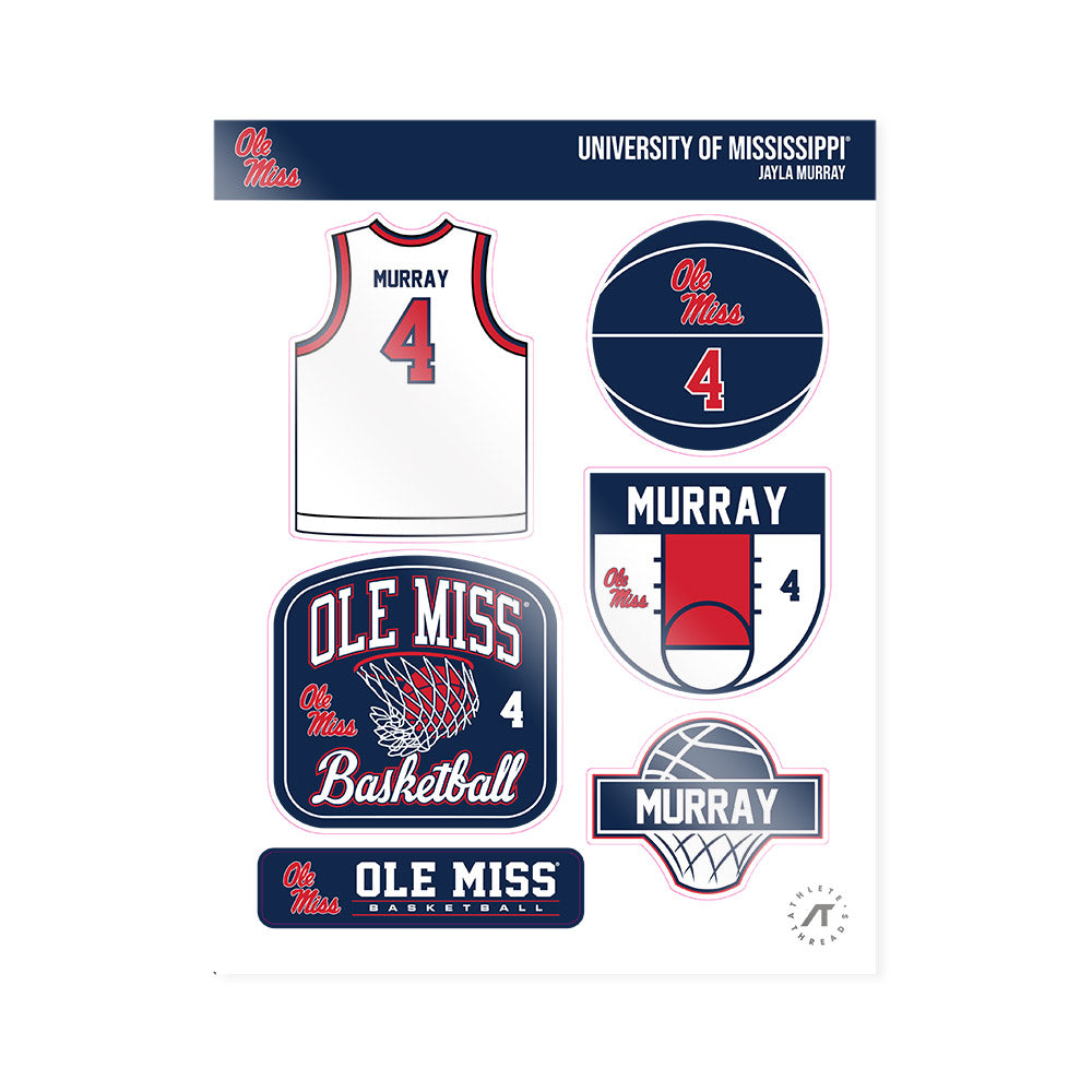 Ole Miss - NCAA Women's Basketball : Jayla Murray - Sticker Sheet-0