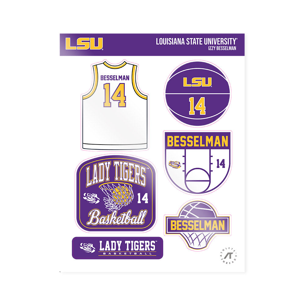 LSU - NCAA Women's Basketball : Izzy Besselman - Sticker Sheet-0