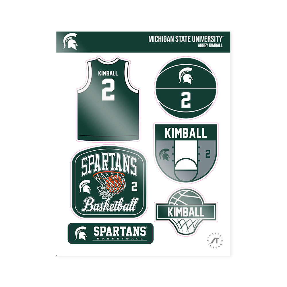 Michigan State - NCAA Women's Basketball : Abbey Kimball - Sticker Sheet-0