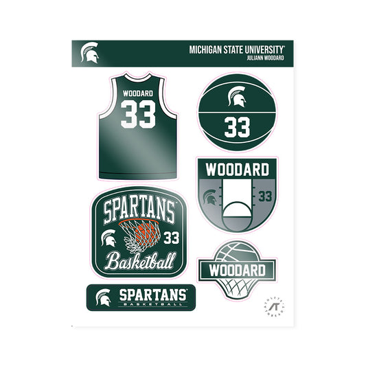 Michigan State - NCAA Women's Basketball : Juliann Woodard - Sticker Sheet-0