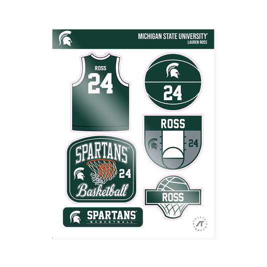 Michigan State - NCAA Women's Basketball : Lauren Ross - Sticker Sheet-0