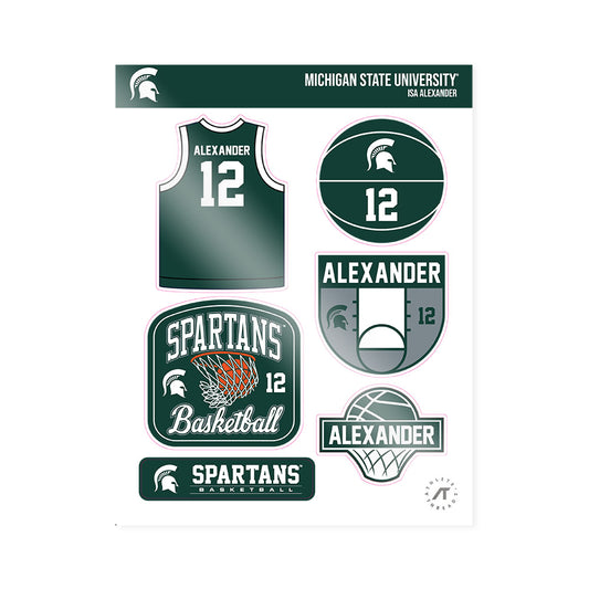 Michigan State - NCAA Women's Basketball : Isa Alexander - Sticker Sheet-0