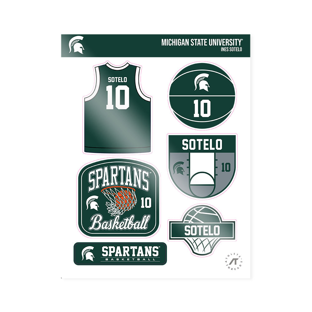 Michigan State - NCAA Women's Basketball : Ines Sotelo - Sticker Sheet-0