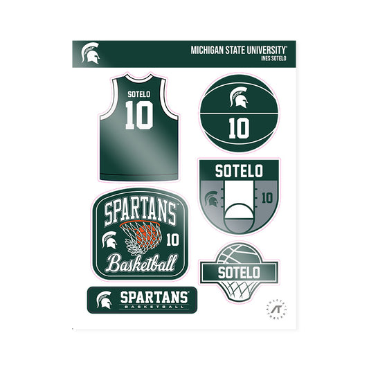 Michigan State - NCAA Women's Basketball : Ines Sotelo - Sticker Sheet-0