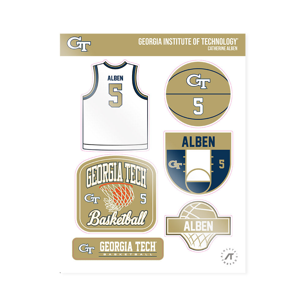 Georgia Tech - NCAA Women's Basketball : Catherine Alben - Sticker Sheet-0