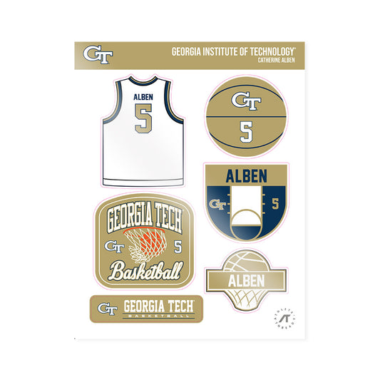 Georgia Tech - NCAA Women's Basketball : Catherine Alben - Sticker Sheet-0