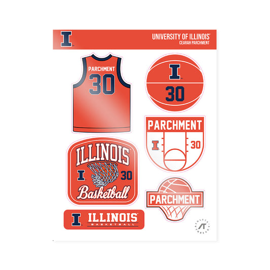 Illinois - NCAA Women's Basketball : Cearah Parchment - Sticker Sheet-0