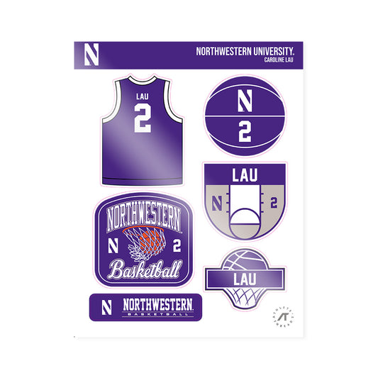 Northwestern - NCAA Women's Basketball : Caroline Lau - Sticker Sheet-0
