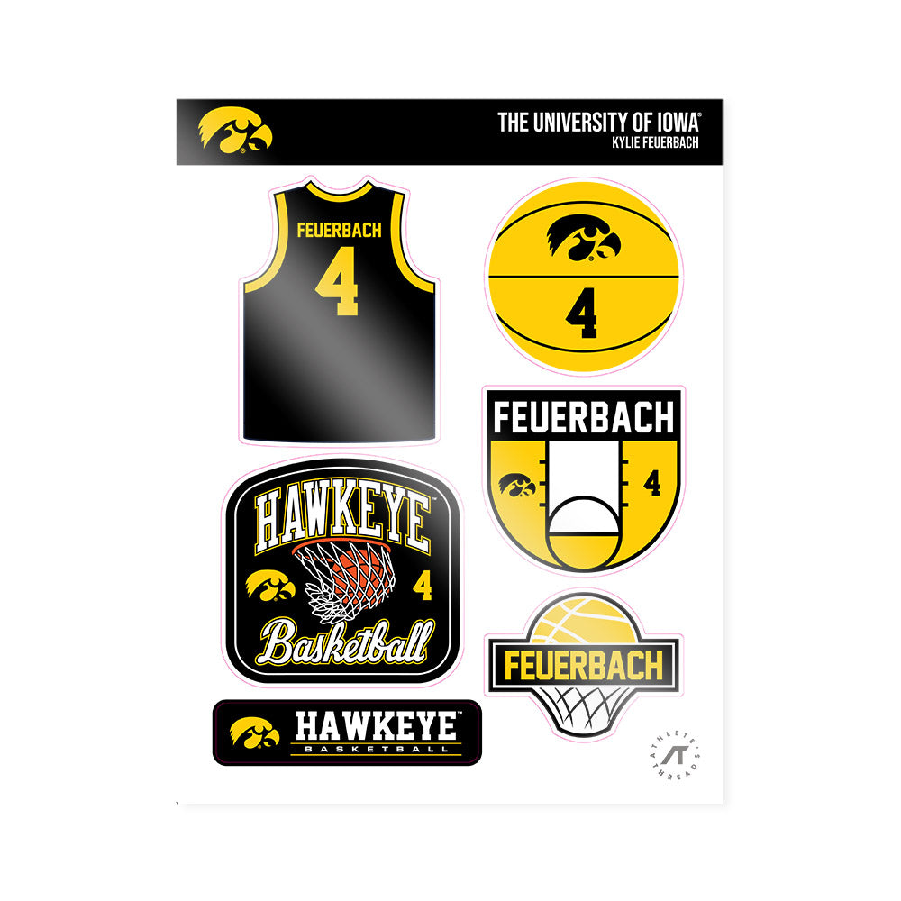 Iowa - NCAA Women's Basketball : Kylie Feuerbach - Sticker Sheet-0