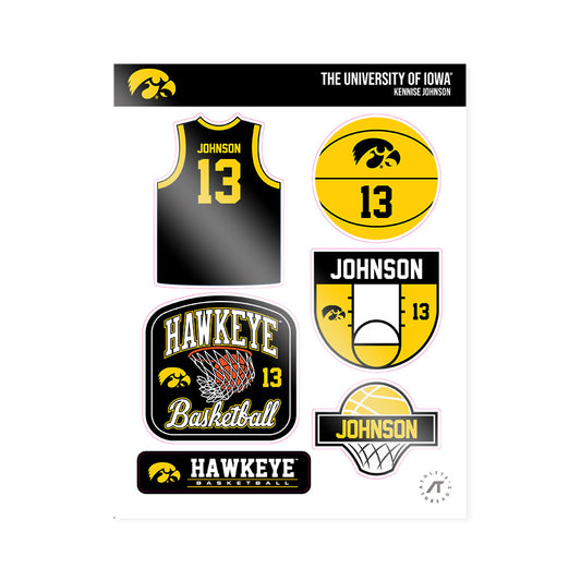 Iowa - NCAA Women's Basketball : Kennise Johnson - Sticker Sheet-0