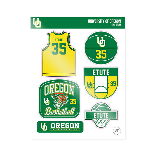 Oregon - NCAA Women's Basketball : Ehis Etute - Sticker Sheet-0