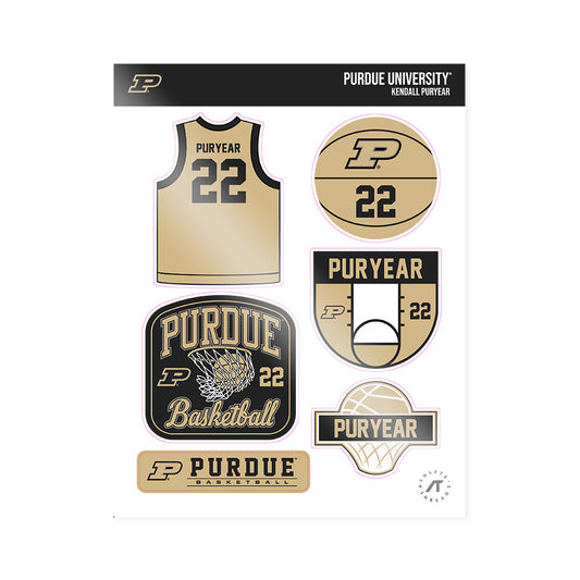 Purdue - NCAA Women's Basketball : Kendall Puryear - Sticker Sheet-0