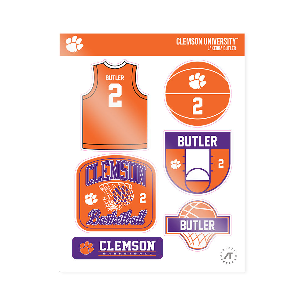 Clemson - NCAA Women's Basketball : Jakerra Butler - Sticker Sheet-0