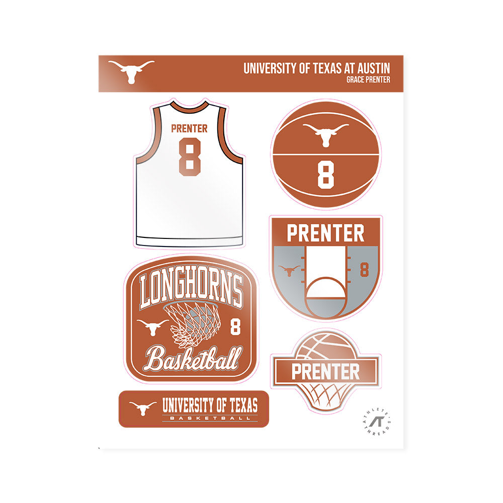 Texas - NCAA Women's Basketball : Grace Prenter - Sticker Sheet-0