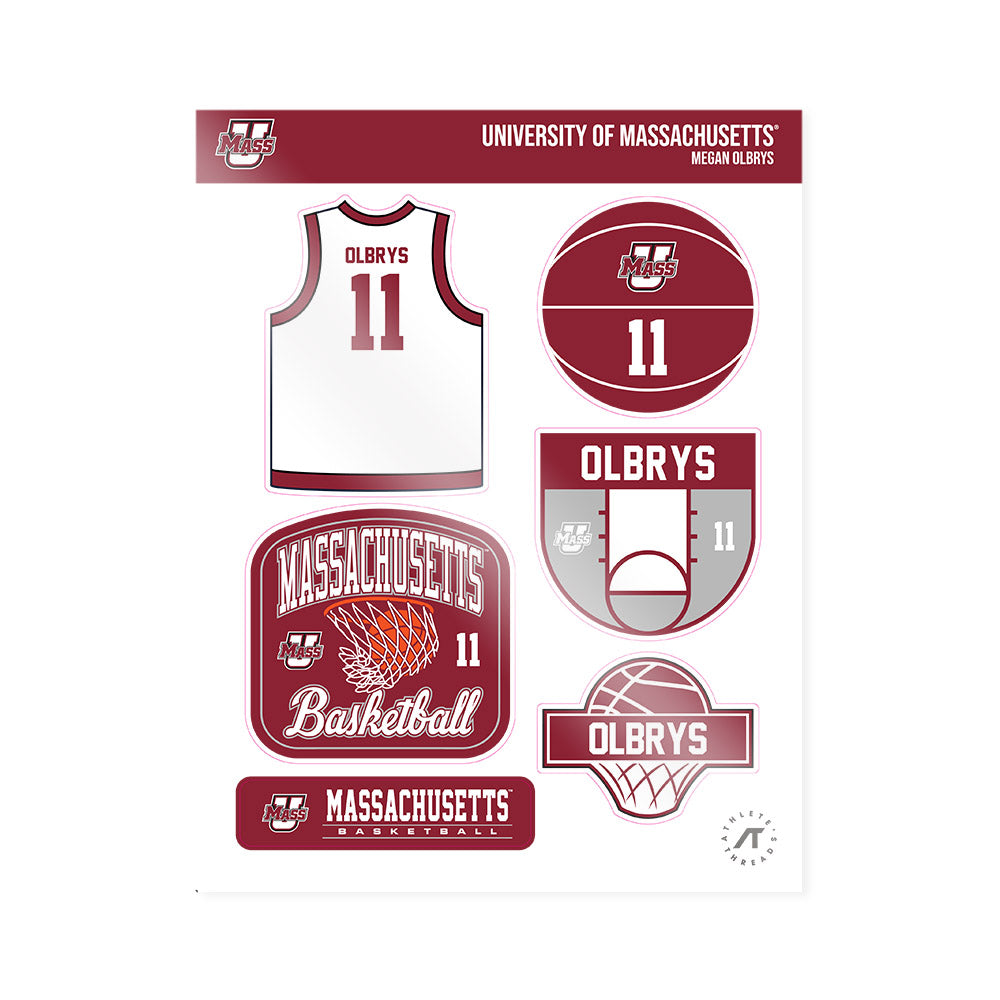 UMass - NCAA Women's Basketball : Megan Olbrys - Sticker Sheet-0