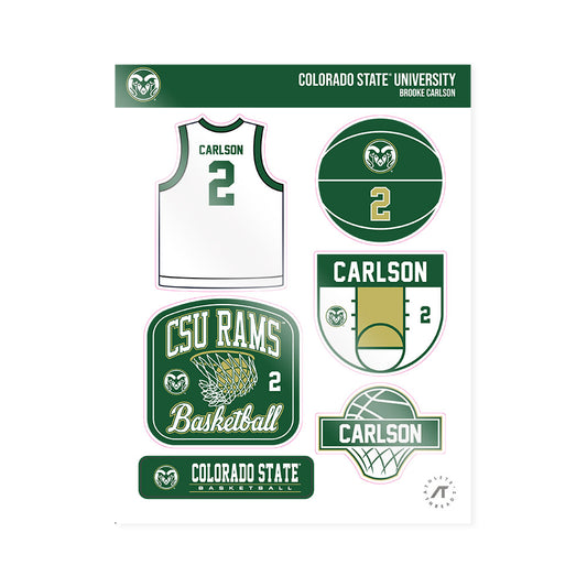 Colorado State - NCAA Women's Basketball : Brooke Carlson - Sticker Sheet-0
