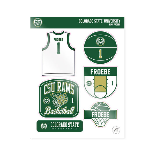 Colorado State - NCAA Women's Basketball : Kloe Froebe - Sticker Sheet-0