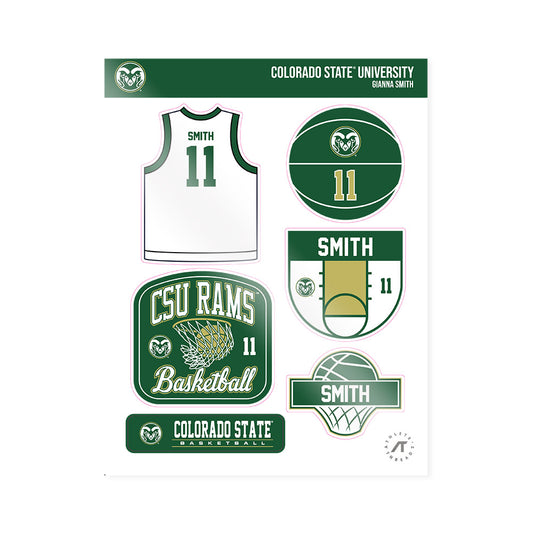 Colorado State - NCAA Women's Basketball : Gianna Smith - Sticker Sheet-0