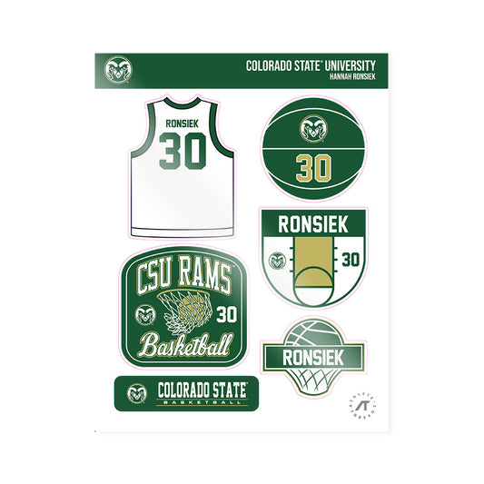 Colorado State - NCAA Women's Basketball : Hannah Ronsiek - Sticker Sheet-0
