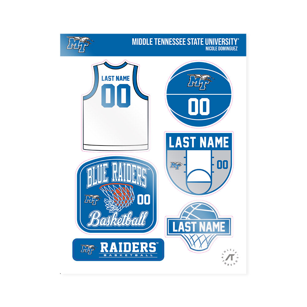 MTSU - NCAA Women's Basketball : Nicole Dominguez - Sticker Sheet-0