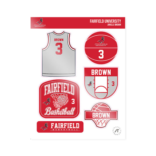Fairfield - NCAA Women's Basketball : Janelle Brown - Sticker Sheet-0