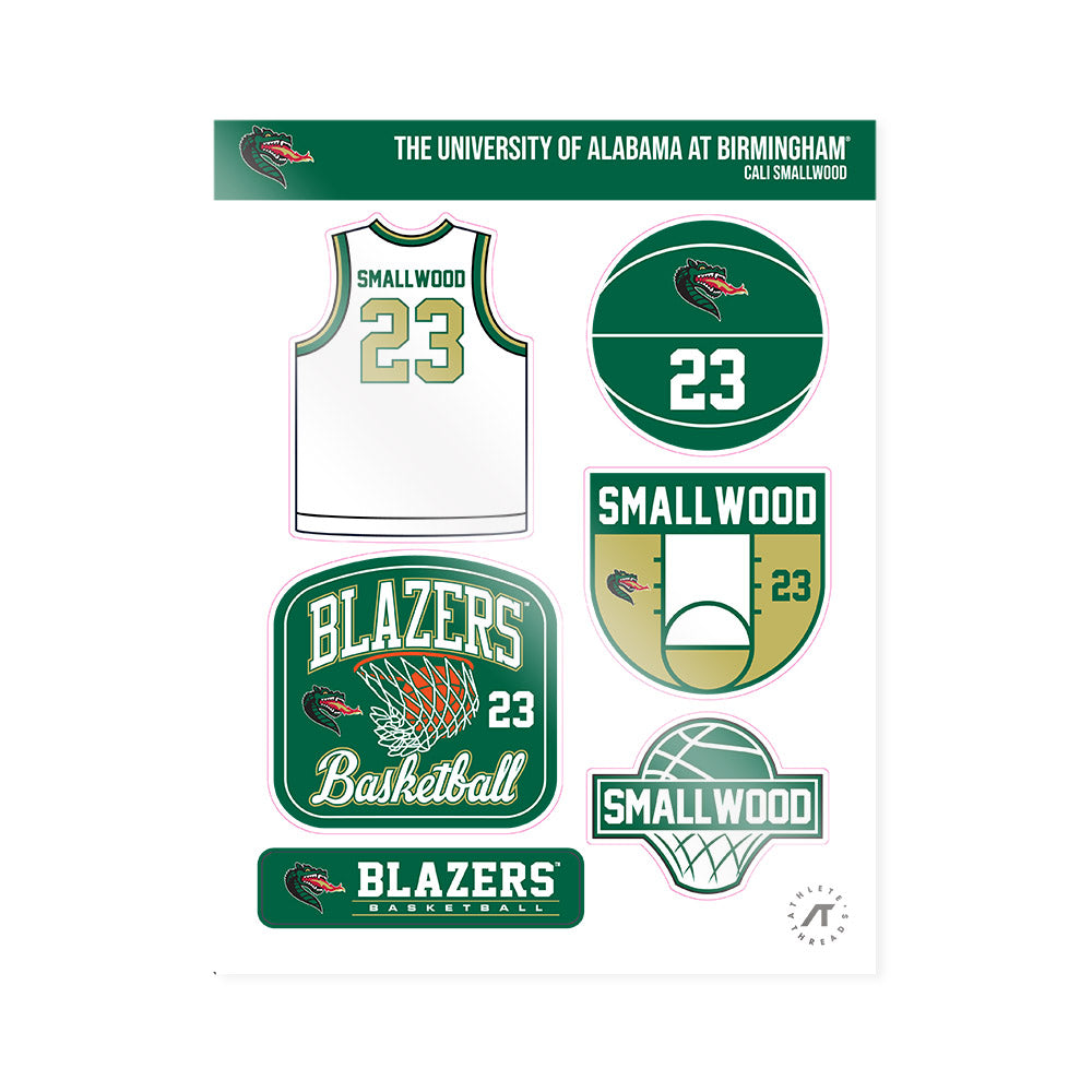 UAB - NCAA Women's Basketball : Cali Smallwood - Sticker Sheet-0